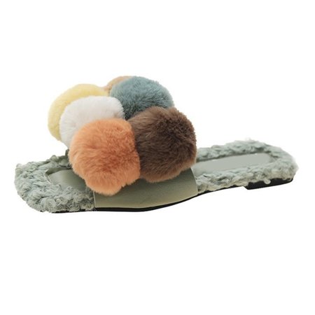 Duretiony Fluffy Casual Flat Sandals Non Slip Fluffy Sandals Open Toe Home Flurry Slippers Soft Slippers Plush Ball Slippers
Duretiony Fluffy Casual Flat Sandals Non Slip Fluffy Sandals Open Toe Home Flurry Slippers Soft Slippers Plush Ball Slippers