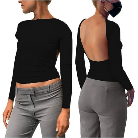 SELONE Womens Tops Dressy Casual Summer Tops for Women 2023 Long Sleeve Corset Crop Backless High Neck Tight Hollowed Out Top Half Solid Color Spice Girl Fashion Beach Classy Y2K Soft Basic Black L
SELONE Womens Tops Dressy Casual Summer Tops for Women 2023 Long Sleeve Corset Crop Backless High Neck Tight Hollowed Out Top Half Solid Color Spice Girl Fashion Beach Classy Y2K Soft Basic Black L