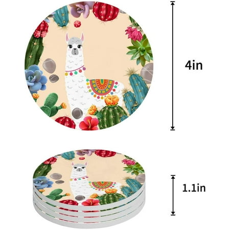 ZHANZZK Summer Tropical Plant Cactus and Cute Alpaca Set of 4 Round Coaster for Drinks Absorbent Ceramic Stone Coasters Cup Mat with Cork Base for Home Kitchen Room Coffee Table Bar Decor
ZHANZZK Summer Tropical Plant Cactus and Cute Alpaca Set of 4 Round Coaster for Drinks Absorbent Ceramic Stone Coasters Cup Mat with Cork Base for Home Kitchen Room Coffee Table Bar Decor