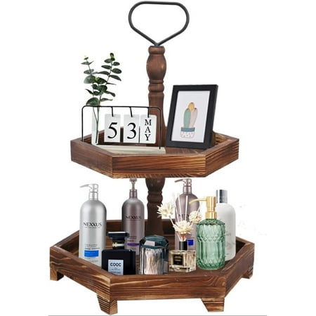 2 Tiered Tray Rustic Cake Stand with Large Capacity Diameter of 15.4 14.8 Wooden Trays Farmhouse Decorative Tiered Tray for Kitchen Bathroom
2 Tiered Tray Rustic Cake Stand with Large Capacity Diameter of 15.4 14.8 Wooden Trays Farmhouse Decorative Tiered Tray for Kitchen Bathroom