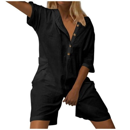 Womens Half Shorts Jumpsuit Clearance Solid Bib Pants Coverall Bodysuit One-Piece Leotard Shorts Women Black Dress Pants Jumpsuits for Women Black L
Womens Half Shorts Jumpsuit Clearance Solid Bib Pants Coverall Bodysuit One-Piece Leotard Shorts Women Black Dress Pants Jumpsuits for Women Black L