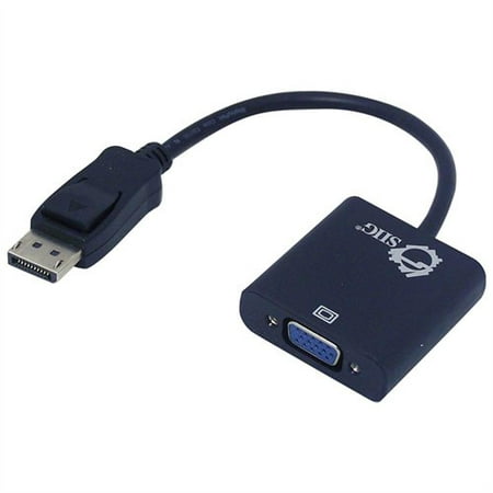 Siig Displayport To Vga Adapter Converter - Displayport\/vga For Notebook, Video Device, Monitor - 1 Pack - 1 X Displayport Male Digital Audio\/video - 1 X Hd-15 Female Vga - Black (cb-dp0n11-s1)