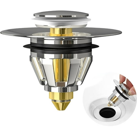 Universal Stainless Steel Bullet Core Push Type Stainless Steel Sink Plugs Bounce Core Copper Plug No Overflow Pop Up Sink Drain Plug with Basket for Kitchen and Bathroom
Universal Stainless Steel Bullet Core Push Type Stainless Steel Sink Plugs Bounce Core Copper Plug No Overflow Pop Up Sink Drain Plug with Basket for Kitchen and Bathroom