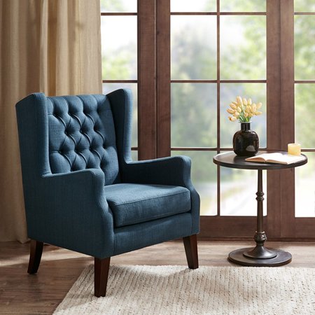 Button Tufted Wing Chair Maxwell/Navy