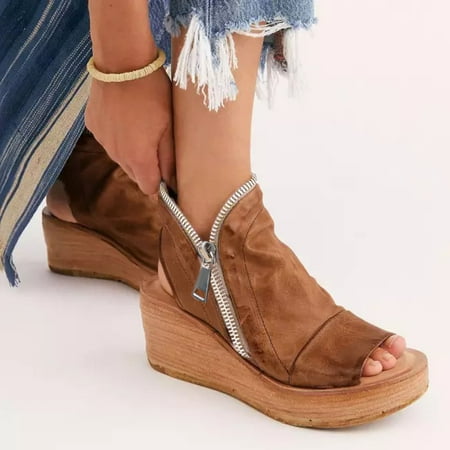 NEGJ Women s Fashion Side Hollow Round Toe Solid Color Zipper Casual Platform Sandals
NEGJ Women s Fashion Side Hollow Round Toe Solid Color Zipper Casual Platform Sandals