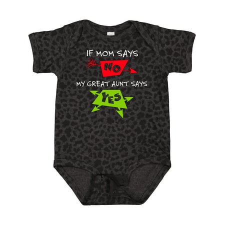 Inktastic If Mom Says No My Great Aunt Says Yes Gift Baby Boy or Baby Girl Bodysuit
Inktastic If Mom Says No My Great Aunt Says Yes Gift Baby Boy or Baby Girl Bodysuit