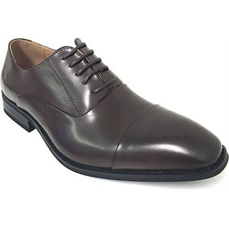 Men s Dress Shoes Oxfords Cap-Toe Lace Up Leather Lined Derby Wingtip Casual