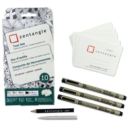 Sakura Zentangle Tile Set White 10 Piece