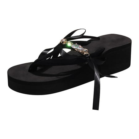 Mchoice Womens Rhinestone Sandals EVA High Wedges Flip Flops Casual Round Toe Wedge Heel Bow Beach Shoes Jeweled Slippers
Mchoice Womens Rhinestone Sandals EVA High Wedges Flip Flops Casual Round Toe Wedge Heel Bow Beach Shoes Jeweled Slippers