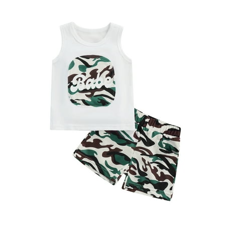 TheFound Newborn Baby Boy Camouflage 2Pcs Outfit Babe Letter Tank Vest Sleeveless Tops Elastic Waist Shorts Pants Set
TheFound Newborn Baby Boy Camouflage 2Pcs Outfit Babe Letter Tank Vest Sleeveless Tops Elastic Waist Shorts Pants Set