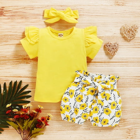 Leutsin Newborn Infant Baby Girls Solid Frill Tops+Floral Shorts+Headband Outfits Clothe
Leutsin Newborn Infant Baby Girls Solid Frill Tops+Floral Shorts+Headband Outfits Clothe