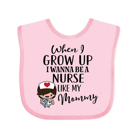 Inktastic Future Nurse Like my Mom Gift Baby Girl Bib