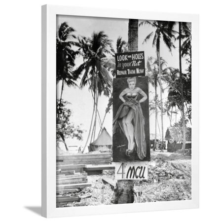Poster of Female on a Tree at Marines Base Framed Print Wall Art