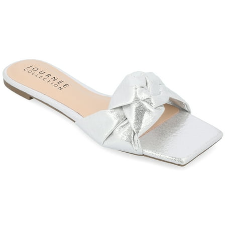Journee Collection Womens Dianah Tru Comfort Foam Slip On Slide Flat Sandals