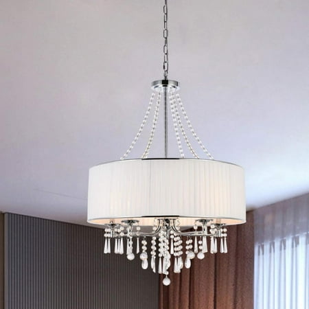 FINE MAKER Round Shade Chandelier 23.6 Ceiling Light with Crystal 5 Light Drum Pendant Light Fixture for Living Room Bedroom White Fabric Finish
FINE MAKER Round Shade Chandelier 23.6 Ceiling Light with Crystal 5 Light Drum Pendant Light Fixture for Living Room Bedroom White Fabric Finish