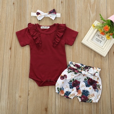 AURIGATE 3Pcs Baby Girls Infant Clothes Set Romper Jumpsuit Bowknot Floral Shorts Outfits Clearance
AURIGATE 3Pcs Baby Girls Infant Clothes Set Romper Jumpsuit Bowknot Floral Shorts Outfits Clearance