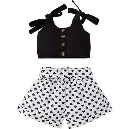 EHTMSAK Infant Baby Toddler Children Girl 2PCS Outfits Sleeveless Button Tank Top and Love Print Shorts Set Summer Clothing Set Black 6M-4Y 120
EHTMSAK Infant Baby Toddler Children Girl 2PCS Outfits Sleeveless Button Tank Top and Love Print Shorts Set Summer Clothing Set Black 6M-4Y 120