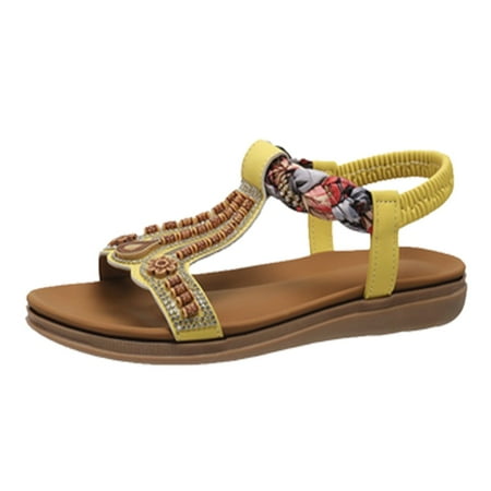 Gzea Beach Sandals For Woman Women s Summer Fashion Flat Open Toe Beaded Bohemian Beach Shoes Elastic Sandals Summer Sandals Yellow 42
Gzea Beach Sandals For Woman Women s Summer Fashion Flat Open Toe Beaded Bohemian Beach Shoes Elastic Sandals Summer Sandals Yellow 42