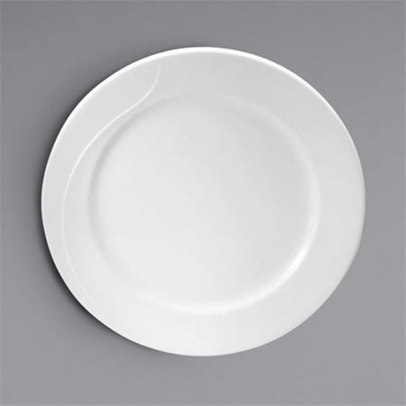 Oneida F1100000149 10.25 in. Eclipse Embossed Bone China Mid Rim Plate