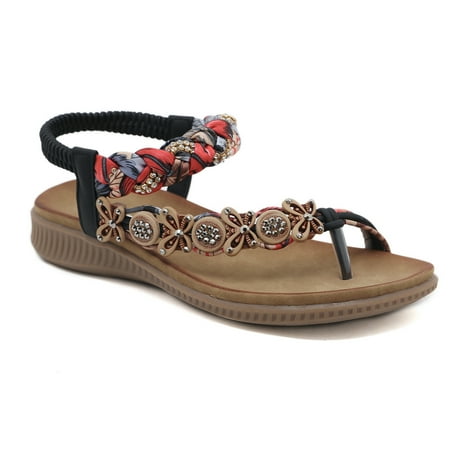Womens Flat Sandals Summer Bohemia T- Strap Open Toe Ladies Sandals Elastic Beach Flip Flops Ankle Strap Diamante Sandals
Womens Flat Sandals Summer Bohemia T- Strap Open Toe Ladies Sandals Elastic Beach Flip Flops Ankle Strap Diamante Sandals