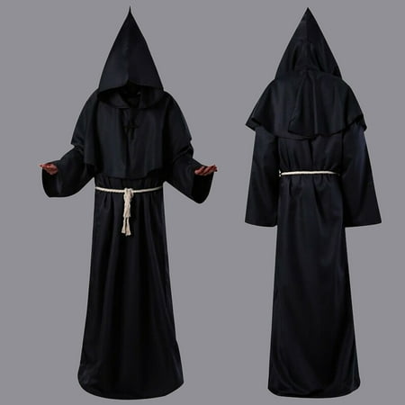 Njoeus Women s Adult Solid Hooded Gown Long Sleeve Cloak Uniform Top Clearance