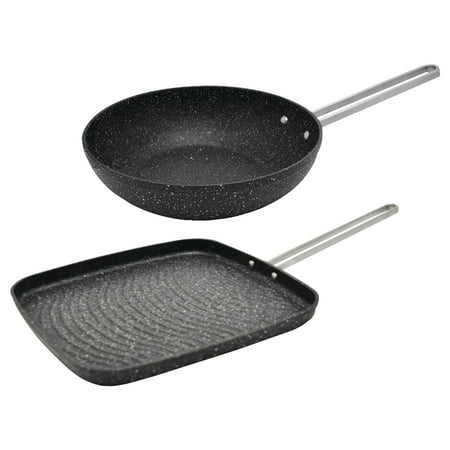 The Rock by Starfrit 10 Grill Pan with Stainless Steel Wire Handle & 7.08 Personal Wok Pan with Stainless Steel Wire Handle
The Rock by Starfrit 10 Grill Pan with Stainless Steel Wire Handle & 7.08 Personal Wok Pan with Stainless Steel Wire Handle