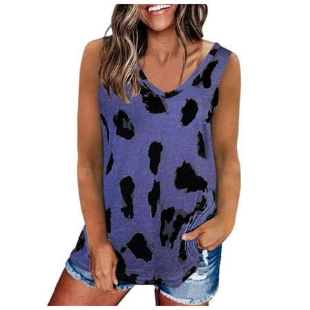 

Raglan Blouse Women s Leopard Summer Sleeveless Tops Basic-T Print Shirt Women s Blouse Basics Camisole Asymmetric Tunic Basics Women Pajamas Loose Women Long Top for Women Big Tall Top 4x plus Size