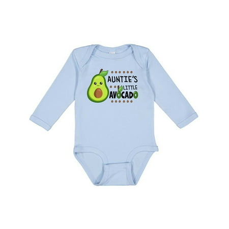 Inktastic Auntie s Little Avocado with Cute Baby Avocado Gift Baby Boy or Baby Girl Long Sleeve Bodysuit