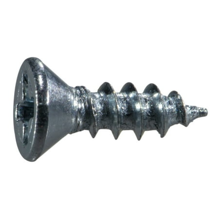 #4 x 3/8 Zinc Plated Steel Phillips Flat Head Wood Screws (100 pcs.)