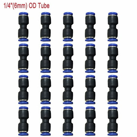

RANMEI Push To Connect Air Fitting 1/4Tube OD Pneumatic Nickel-Plated Plastic Straight
