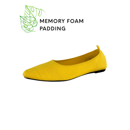 Nest Shoes Women s Pointed Toe Ballerina Flats Shae Collection Yellow