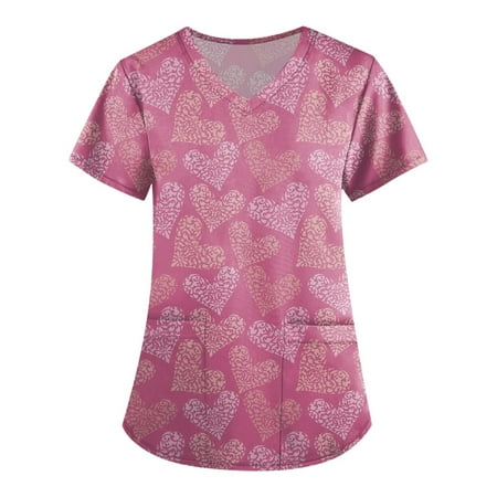 QWERTYU Pockets Scrubs Top for Women Professionals Working Uniform Valentine s Day V Neck T Shirt Holiday Short Sleeve Nursing Scrubs Pink S
QWERTYU Pockets Scrubs Top for Women Professionals Working Uniform Valentine s Day V Neck T Shirt Holiday Short Sleeve Nursing Scrubs Pink S