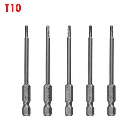 5Pcs T6-T40 Magnetic Head Torx Screwdriver Bit 75Mm Security Tamper Proof Star