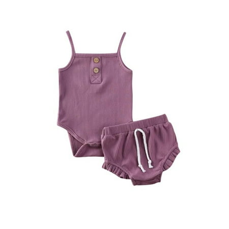 Inevnen 2PCS Baby Girls Clothes Set Strap Solid Top Jumpsuit Bloomers Short Sets Summer Outfit Clothes 0-24M
Inevnen 2PCS Baby Girls Clothes Set Strap Solid Top Jumpsuit Bloomers Short Sets Summer Outfit Clothes 0-24M