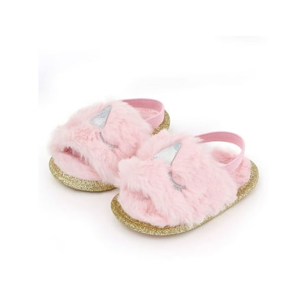 Musuos Infant Baby Girls Plush Sandals Soft Sole Faux Fur Flats Slippers with Elastic Back Strap
Musuos Infant Baby Girls Plush Sandals Soft Sole Faux Fur Flats Slippers with Elastic Back Strap