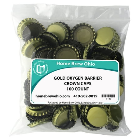 Home Brew Ohio Gold Crown Caps 100 count