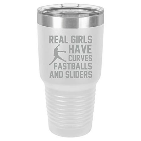 Tumbler Stainless Steel Vacuum Insulated Travel Mug Real Girls Curves Softball (White 30 oz)
Tumbler Stainless Steel Vacuum Insulated Travel Mug Real Girls Curves Softball (White 30 oz)