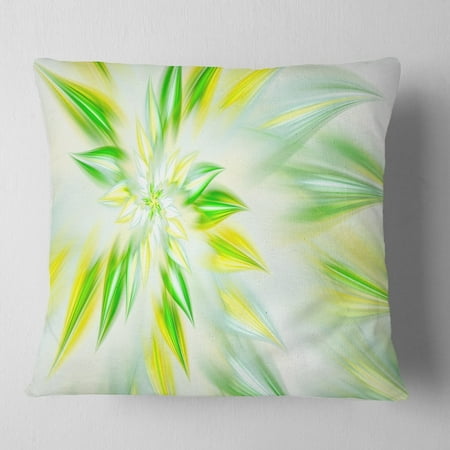 DESIGN ART Designart 'Light Green Fractal Spiral Flower' Abstract Throw Pillow