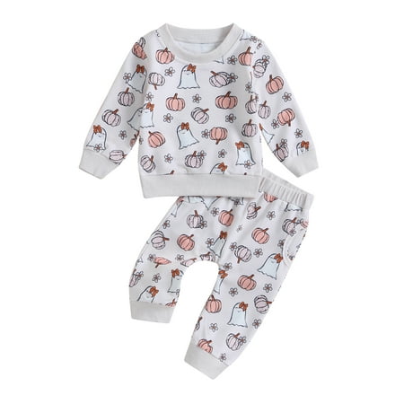 Baby Girl Boy Halloween Outfits Long Sleeve Pumpkin Ghost Print Pullover and Pants Set Fall Clothes
Baby Girl Boy Halloween Outfits Long Sleeve Pumpkin Ghost Print Pullover and Pants Set Fall Clothes