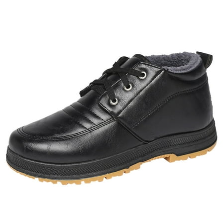 Mens Boots Winter Casual Leather with Velvet And Thick Flat Non Slip Lace Up Snow Booties
Mens Boots Winter Casual Leather with Velvet And Thick Flat Non Slip Lace Up Snow Booties