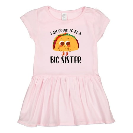 Inktastic I Am Going to Be a Big Sister - Cute Taco Gift Toddler Girl Dress