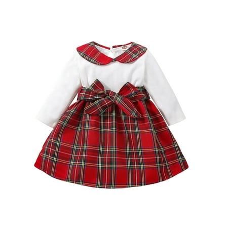 TOPGOD Infant Baby Girls Christmas Dress Long Sleeve Doll Collar Plaid Patchwork Tutu Party Dresses
TOPGOD Infant Baby Girls Christmas Dress Long Sleeve Doll Collar Plaid Patchwork Tutu Party Dresses