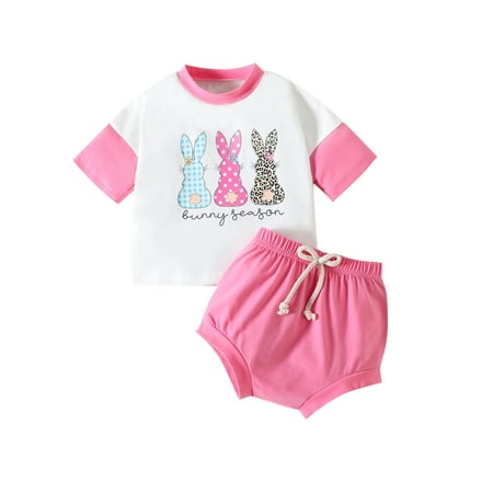 Baby Girls Clothing Sets Easter Day Cartoon Rabbit Printed Short Sleeve Shirt Tops Shorts Outfits Dailywears Comfortable Loose Fittness Sets
Baby Girls Clothing Sets Easter Day Cartoon Rabbit Printed Short Sleeve Shirt Tops Shorts Outfits Dailywears Comfortable Loose Fittness Sets