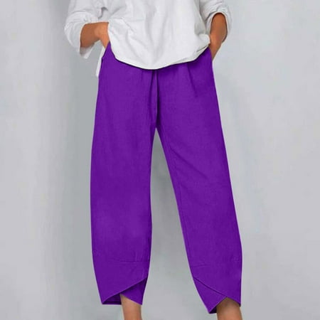 Spring Trends POROPL Casual Solid Comfortable Elastic High Waist Casual Beach Pants Pajama Pants for Women Clearance Purple Size 12
Spring Trends POROPL Casual Solid Comfortable Elastic High Waist Casual Beach Pants Pajama Pants for Women Clearance Purple Size 12