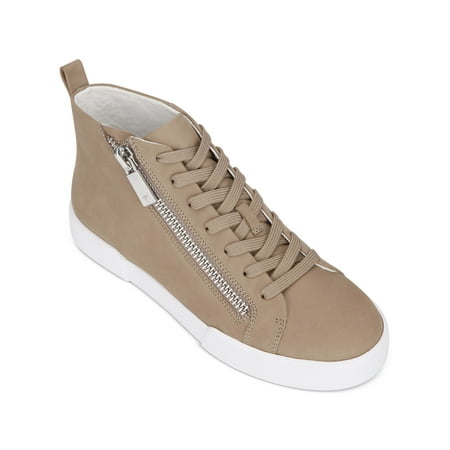 

KENNETH COLE NEW YORK Womens Beige Lace Arch Support Tyler Round Toe Platform Zip-Up Leather Athletic Sneakers 8