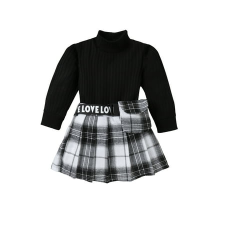 Toddler Baby Girl Fall Winter Skirt Set Turtleneck Ribbed Long Sleeve T-Shirt Top Plaid Skirts 2Pcs Outfits
Toddler Baby Girl Fall Winter Skirt Set Turtleneck Ribbed Long Sleeve T-Shirt Top Plaid Skirts 2Pcs Outfits
