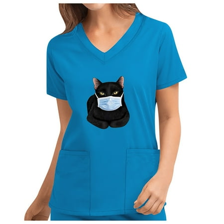 muxika Women s Plus Size Working Uniform with Two Pocket V-Neck Scrub Top Cat Print Short Sleeve Shirt
muxika Women s Plus Size Working Uniform with Two Pocket V-Neck Scrub Top Cat Print Short Sleeve Shirt