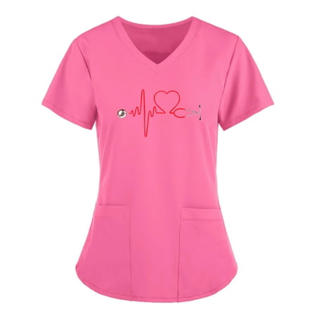 Youmylove Women Scrubs Top Short Sleeve V-Neck Tops Working Uniform Top Nurses Clothing T-Shirts
Youmylove Women Scrubs Top Short Sleeve V-Neck Tops Working Uniform Top Nurses Clothing T-Shirts