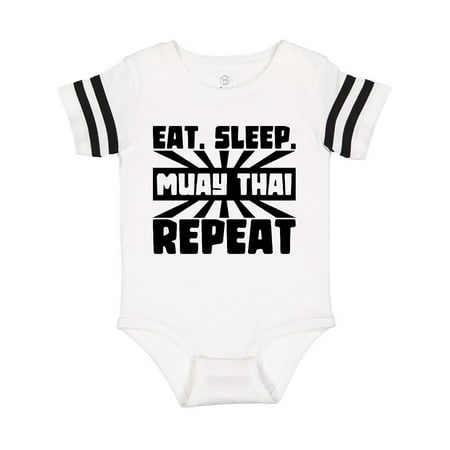 Inktastic Eat Sleep Muay Thai Repeat Gift Baby Boy or Baby Girl Bodysuit