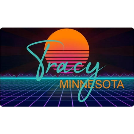 Tracy Minnesota 4 X 2.25-Inch Fridge Magnet Retro Neon Design